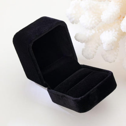 Black Velvet Ring Box – Luxury Soft Velvet Jewelry Gift Box for Engagement, Wedding, Proposal & Storage (2.5″ Square)