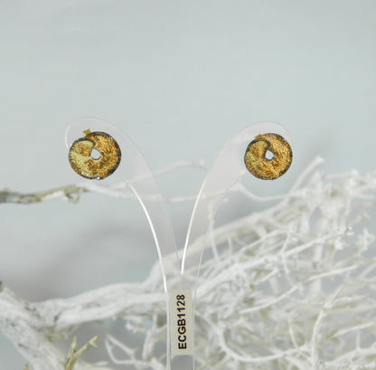 Leaf Stud Earrings: Real Plant Detail - Gold & Black Rhodium