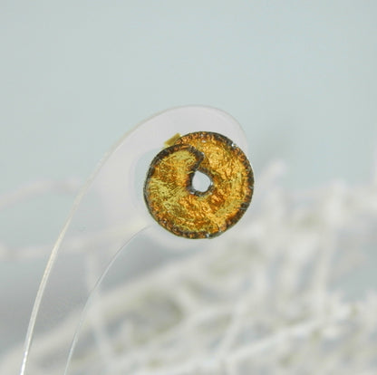 Leaf Stud Earrings: Real Plant Detail - Gold & Black Rhodium