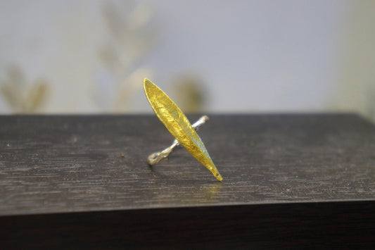 Olive Leaf Ring Sterling Silver: Adjustable Nature Inspired Jewelry